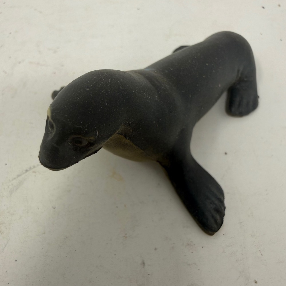 AAA Sea Lion Animal Figurine Grey Green Plastic Marine Toy 3.5 Inch 6494